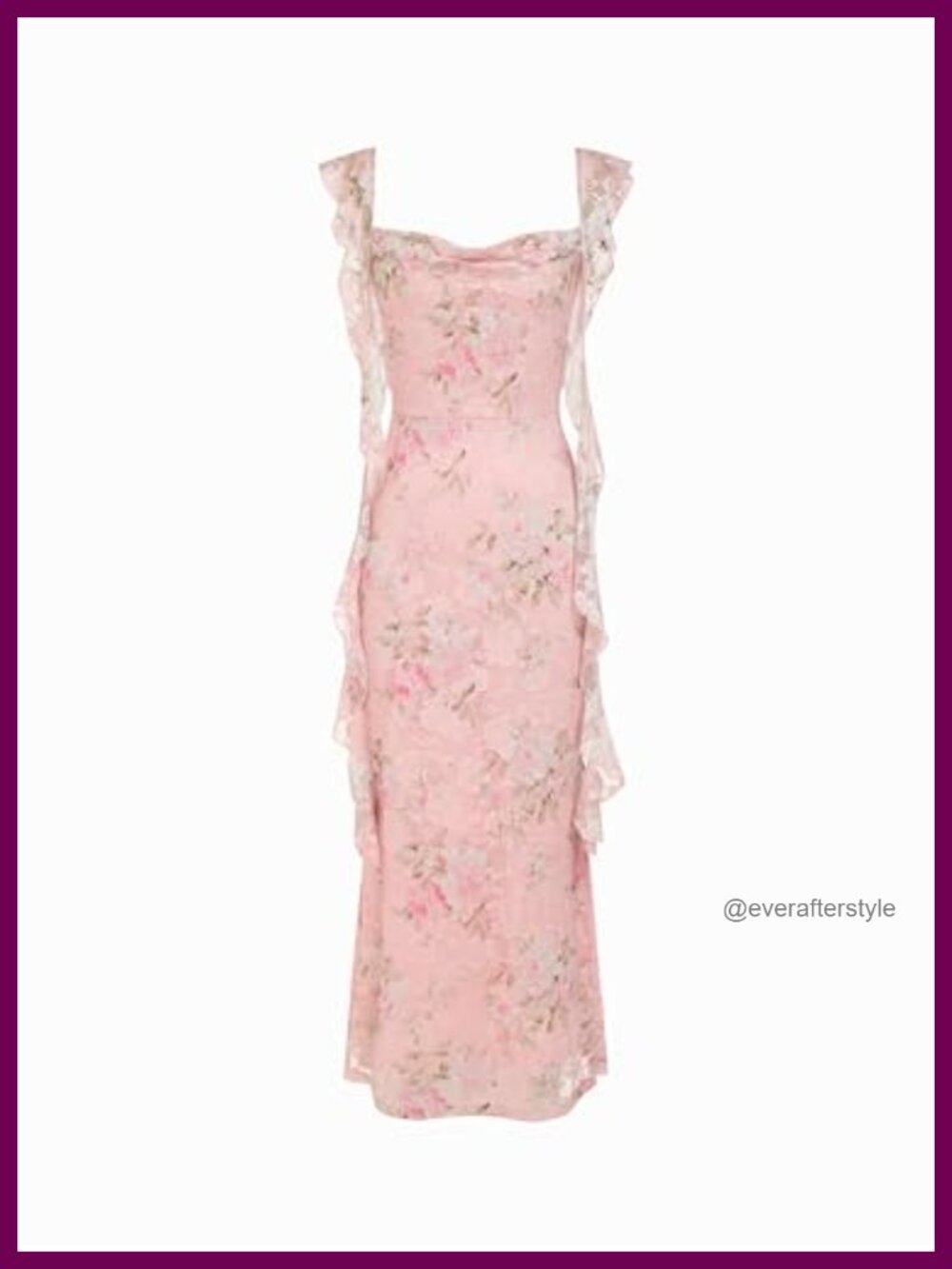Sleeveless Mesh Ruffle Maxi Formal Dress